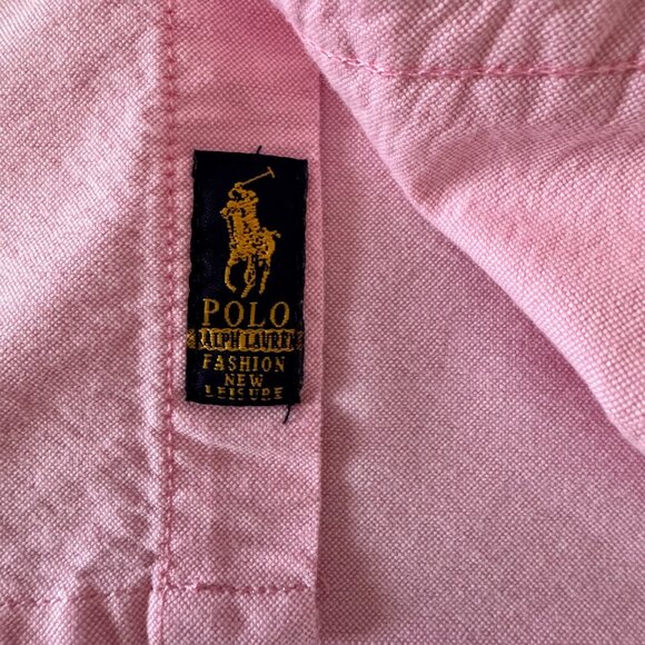 Ralph Lauren Womens Oxford Button Down Shirt Size Medium M Pink Preppy - Picture 8 of 12